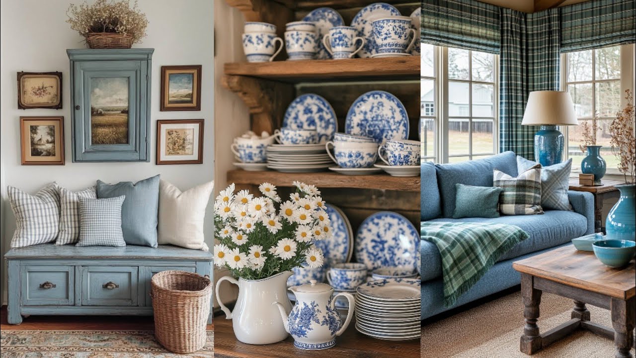 RUSTIC BLUE HOME DECOR: A Guide to Crafting Cozy Rustic Blue Farmhouse Look | Vintage Decor Hacks