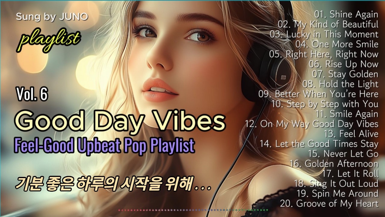 playlist |🎧 Good Day Vibes Vol.6 Feel-Good Upbeat Pop, 기분 좋은 하루를 위해, JUNO, Free Cafe BGM Relaxing
