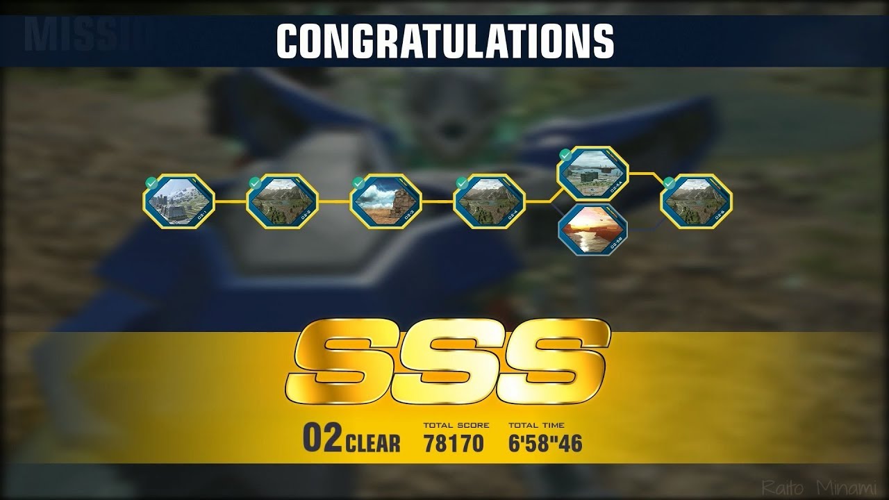 【PS4】GUNDAM VERSUS - TRIAL BATTLE: ROUTE 02 (Rank SSS) Gundam Exia トライアルバトル02