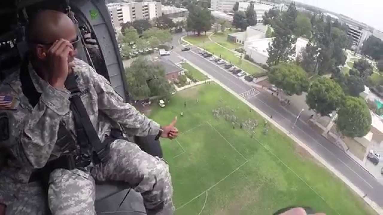 ROTC cadets take a ride on Black Hawk helicopters