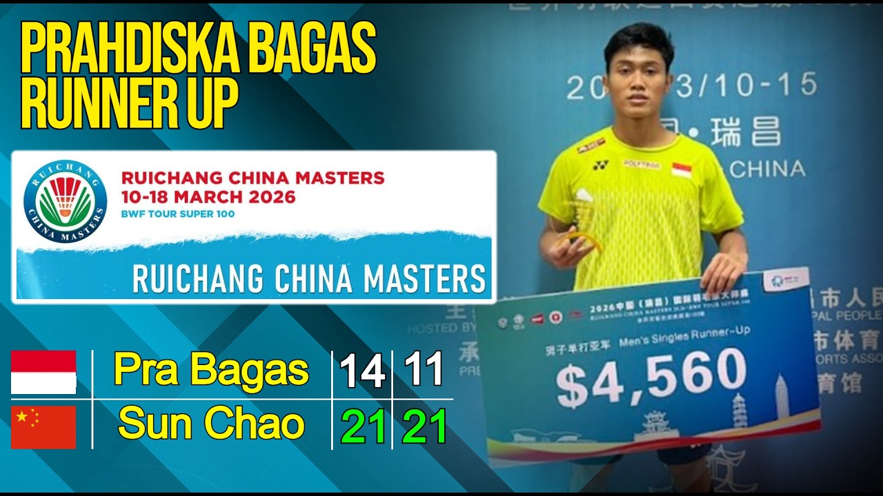 Prahdiska Bagas v Sun Chao (Chn) Final Ruichang China Masters 2026 | Live Badminton Reaction + Score