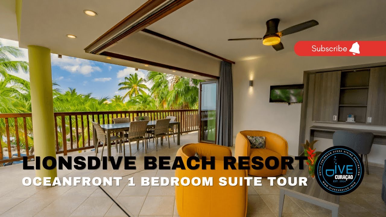 Oceanfront 1-Bedroom Suite Tour at LionsDive Beach Resort Cura&ccedil;ao (filmed in 4K)