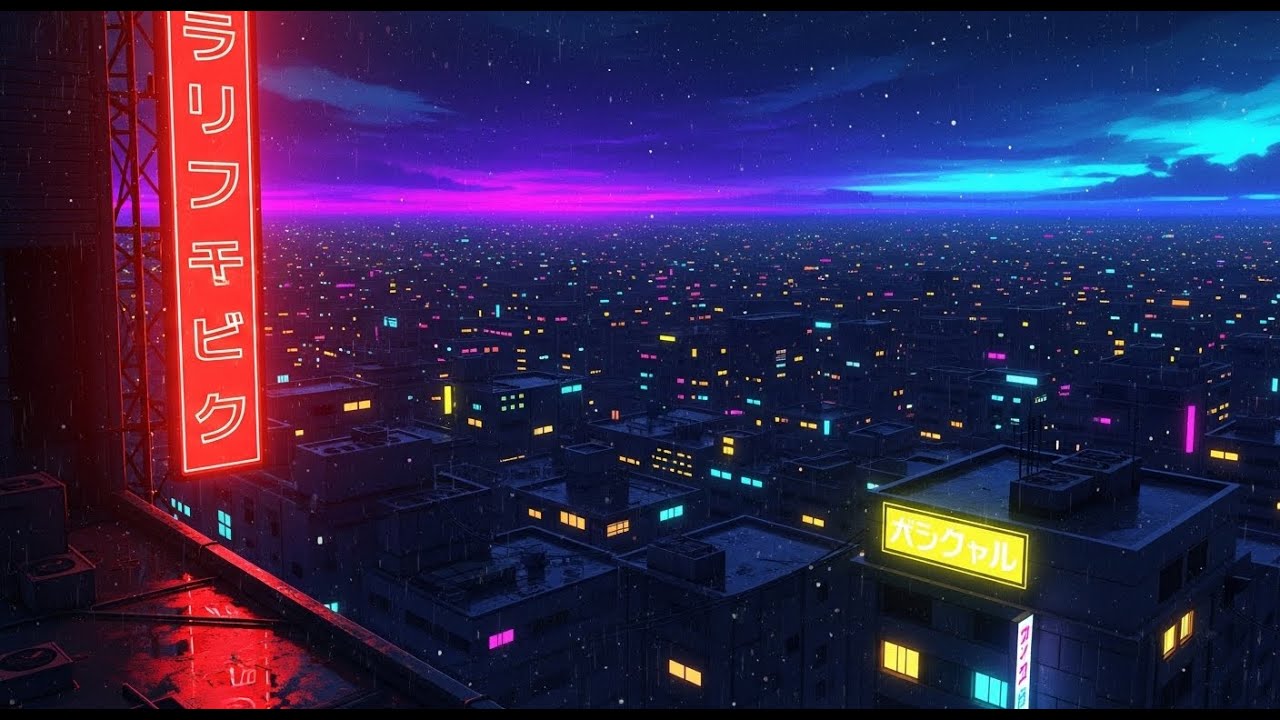 Rainy Lofi Music Mix for Sleep, Study, and Focus 📚 Relive 1980s Lofi City Vibes