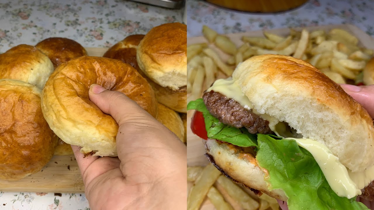 برغر سهل و سريع بدون تعقيدات مع خبز اخف من القطن و خير من تع المحلات