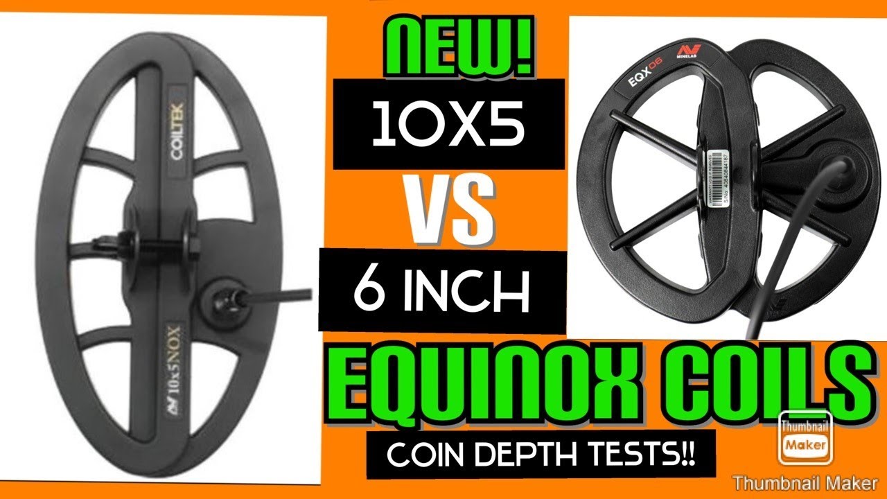 10x5 #COILTEK COIL vs 6 inch #minelab coil coin depth tests WHICH COIL WILL WIN! should u buy it?