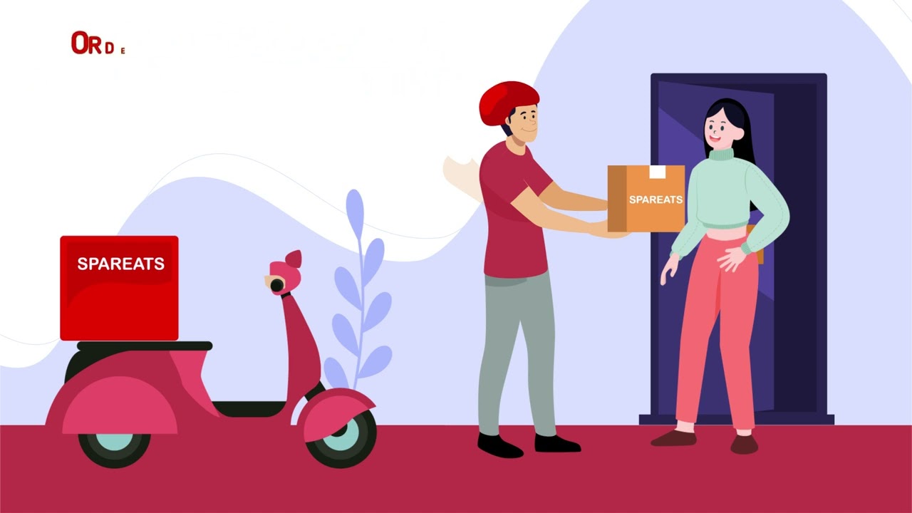 Food delivery 2d animation promo