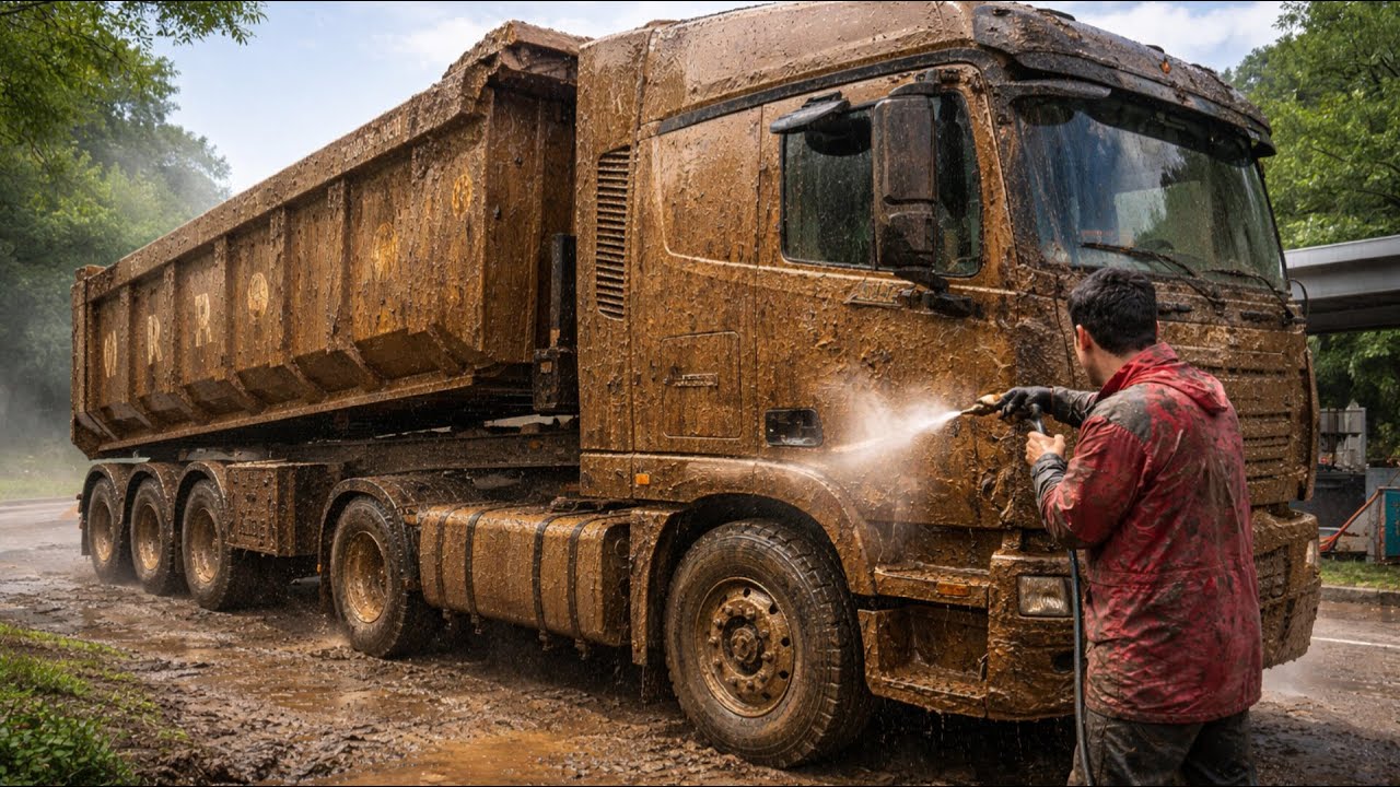 🚛 Video #1 — Dirty Truck Mud Wash (مثل کامیون اول)