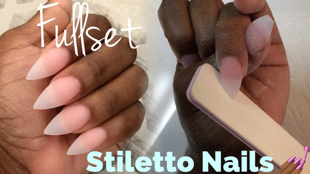 Acrylic Nails| Full Set Stiletto Nail Tutorial