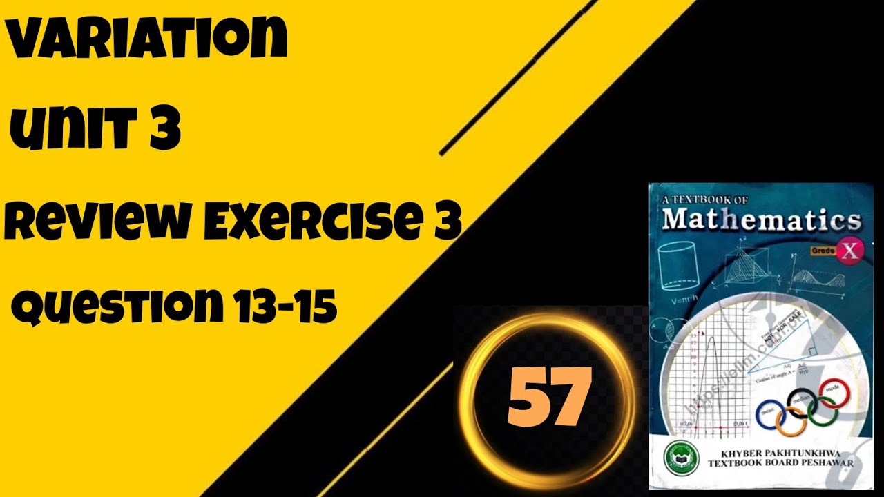 Review Exercise 3 I Mathematics 10|Question 13-15 | KPK Textbook board Peshawar 