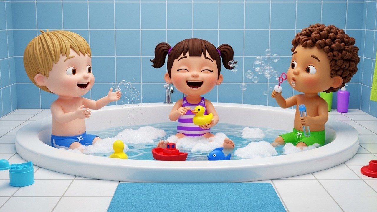 Bath Time Fun Song 🛁 | Splash & Play Kids Nursery Rhyme | Toddler Sing-Along