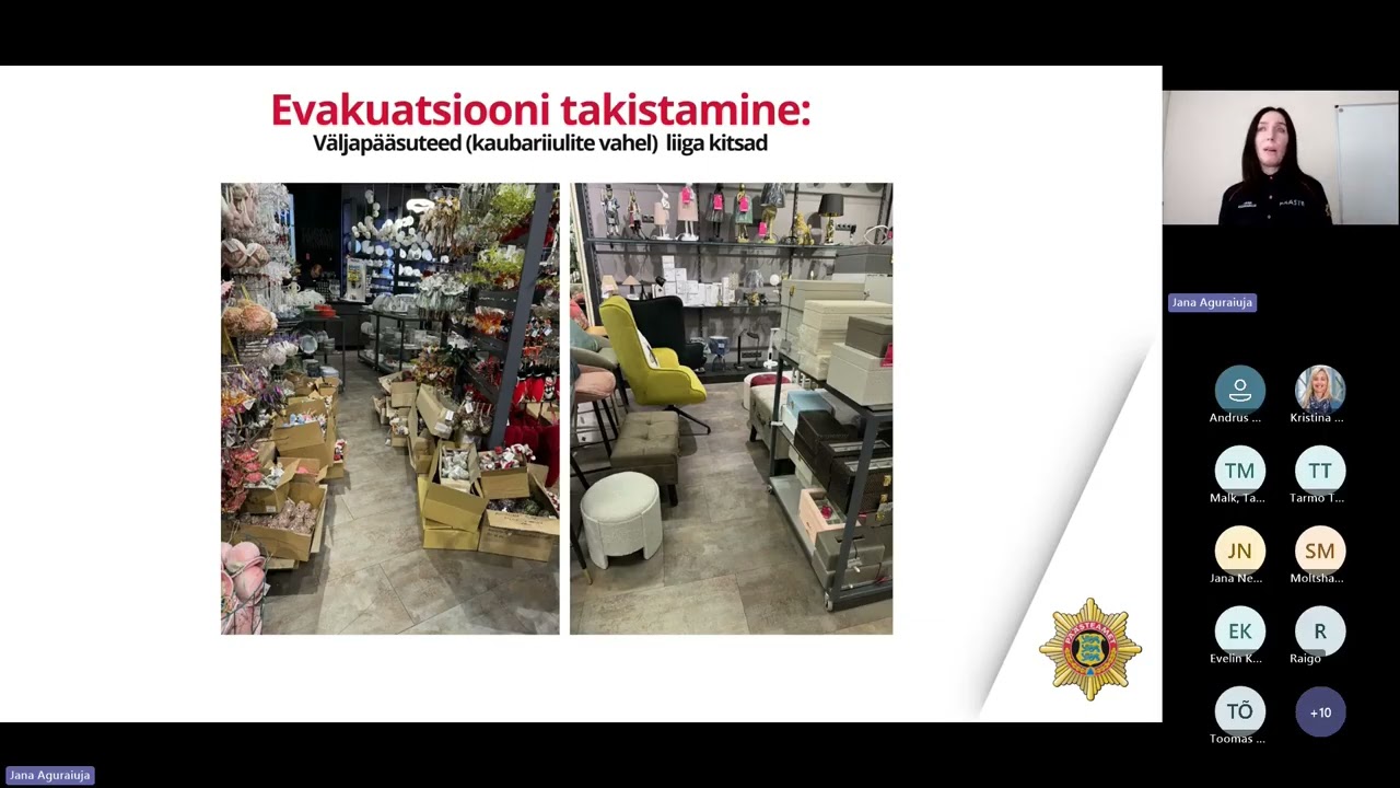 Peamised probleemid tuleohutusega kaubanduspindadel - Jana Aguraiuja, Põhja päästekeskus