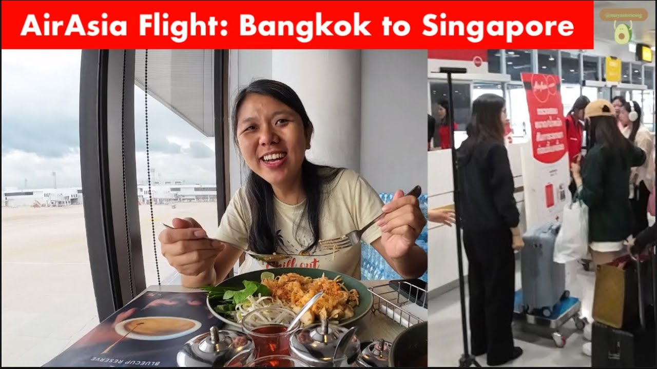 Flight FD357, weighing carry on baggage before boarding 😳, eating at Don Muang Airport