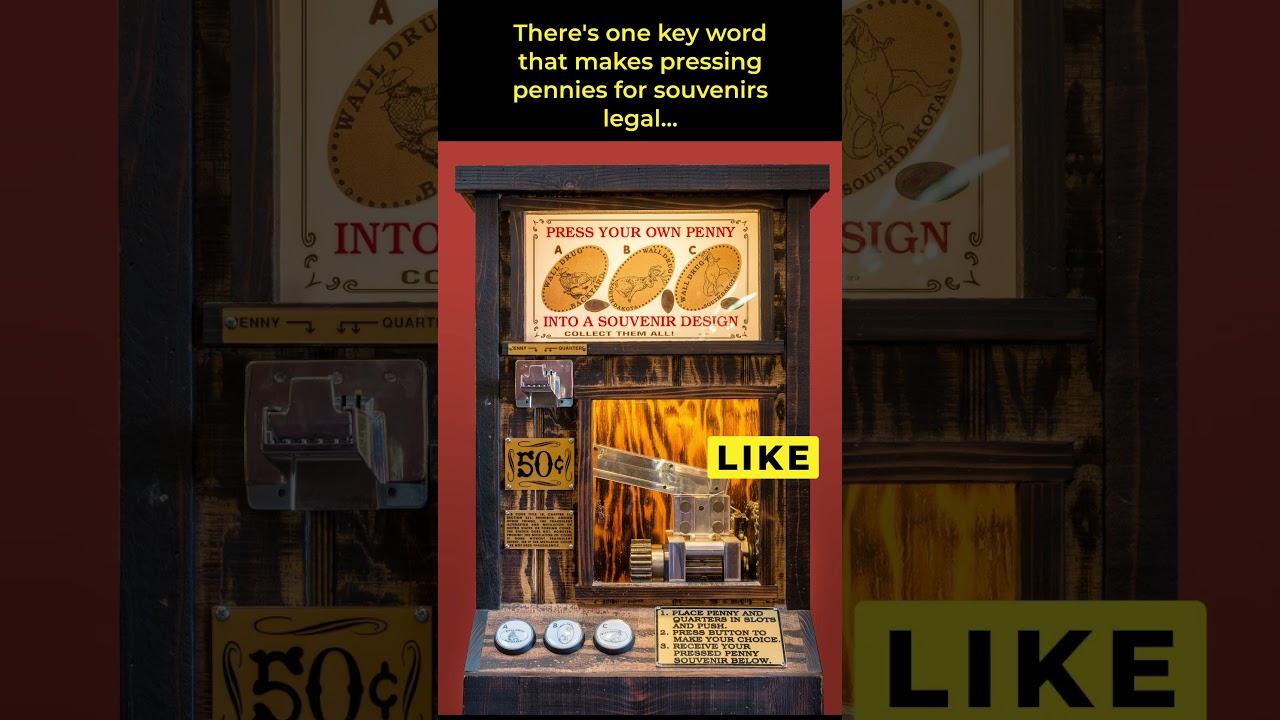 Why Penny Press Souvenirs AREN'T Illegal  |  Random Facts #shorts #pennypress #souvenir