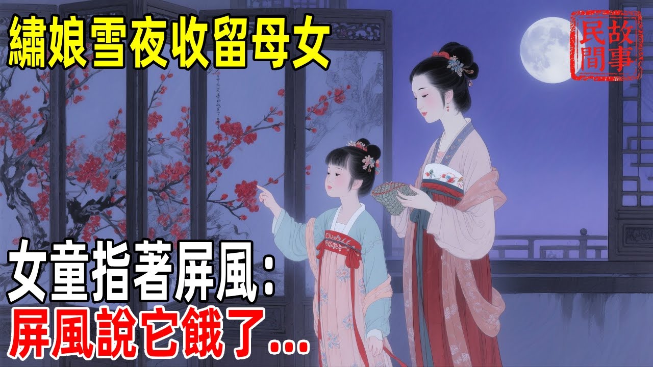繡娘雪夜收留母女，女童指著屏風：屏風說它餓了…【巷陌故事會】#故事#民间故事#故事会#民間故事#故事會#温馨故事#民间传统故事