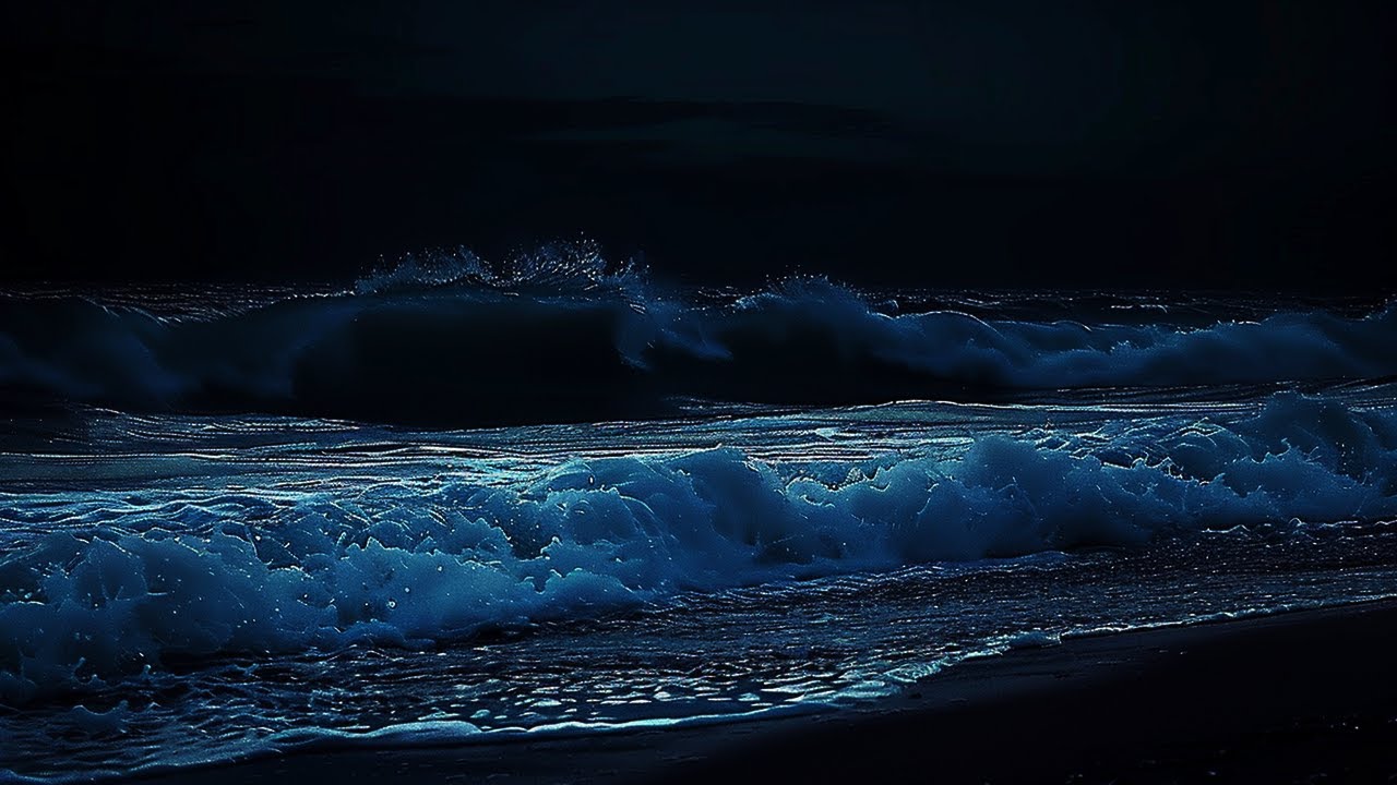 Ocean Sounds For Deep Sleeping | Calm Your Mind And Sleep Through The Night | 24H Dark Screen