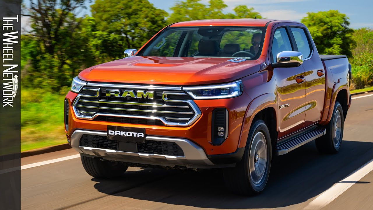 2026 Ram Dakota Laramie | Terra Sunrise/Branco Glacier | Driving, Interior, Exterior (Brazil)
