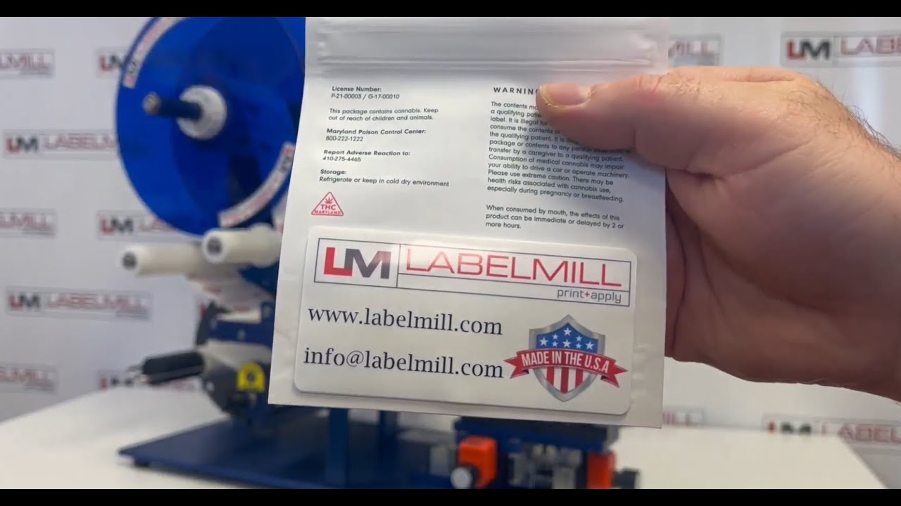 LabelMill LM1012 Table-Top Tamp Label Applicator System for Empty Pouches