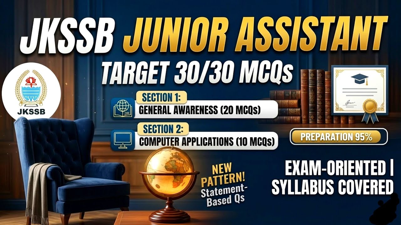 Don’t Skip These! Statement-Based MCQs for JKSSB Junior Assistant 2026 | Most Imp MCQs (New Pattern)