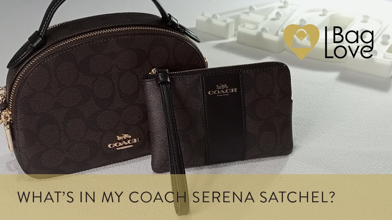 WHAT'S IN MY BAG 2022 | Coach Serena Satchel in Signature Canvas Brown /Black