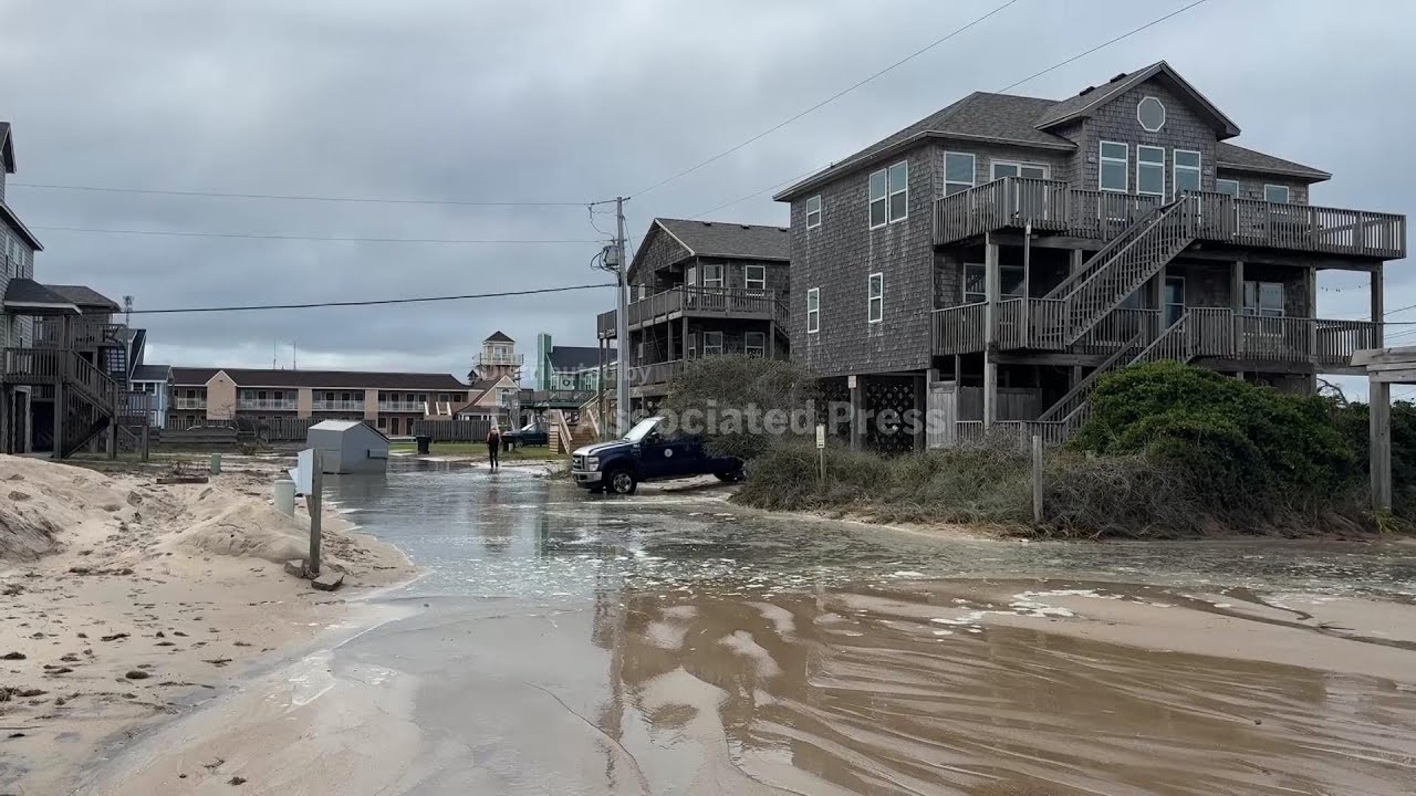 Heavy surf, high winds hit North Carolina's Outer Banks