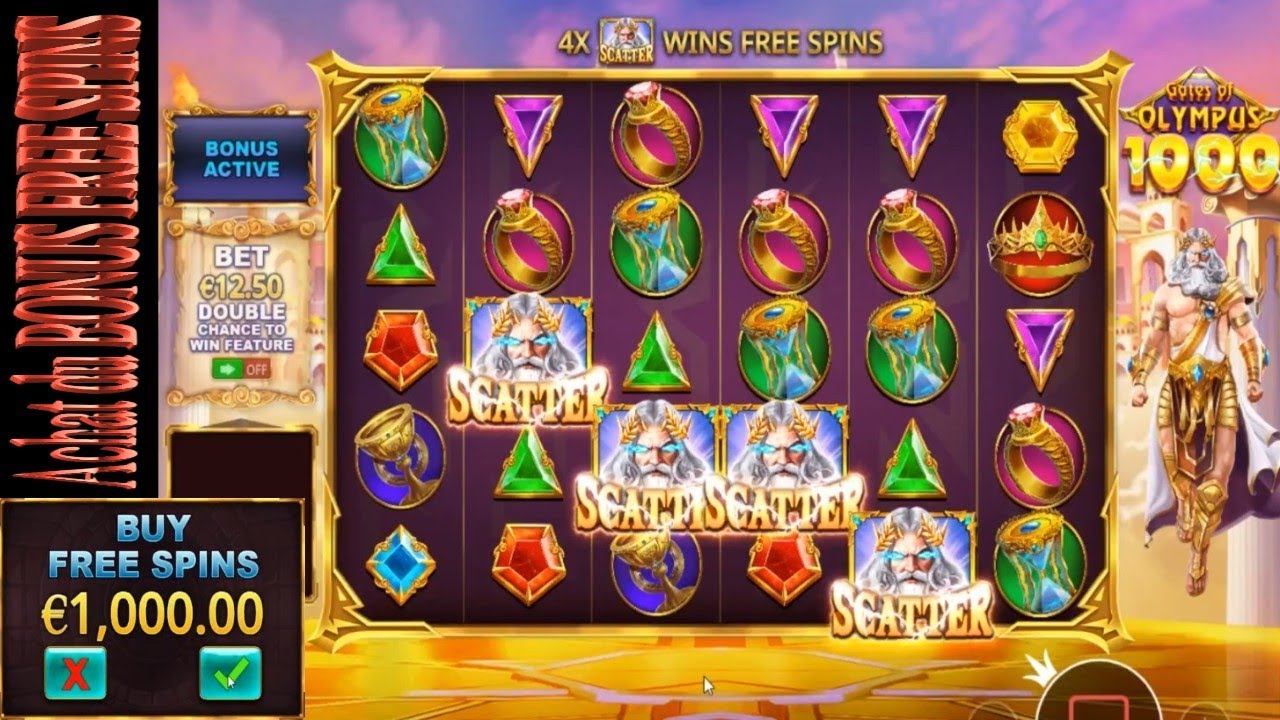 GATE OF OLYMPUS 1000 : Achat des parties bonus free spins games !
