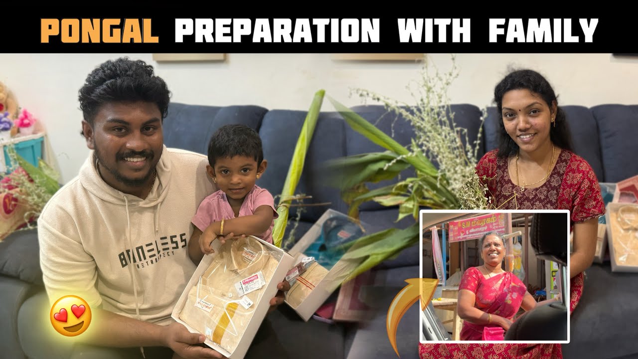 😍🌾PONGAL Purchase 🛍️ & Preparation With Family | Pragan Sneha Vlogs | 