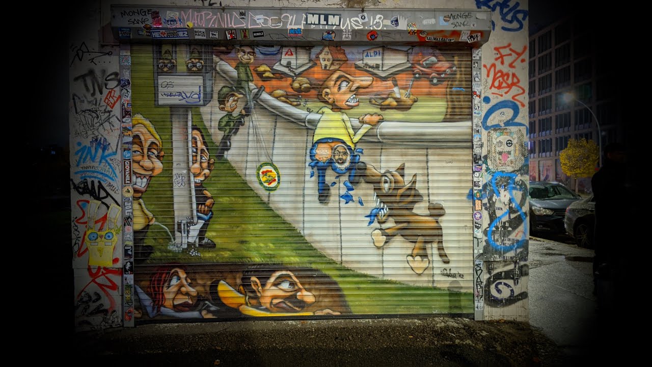 Berliner Stra&szlig;en - Spaziergang Stralauer Allee, M&uuml;hlenstra&szlig;e, East Side Gallery in der Nacht