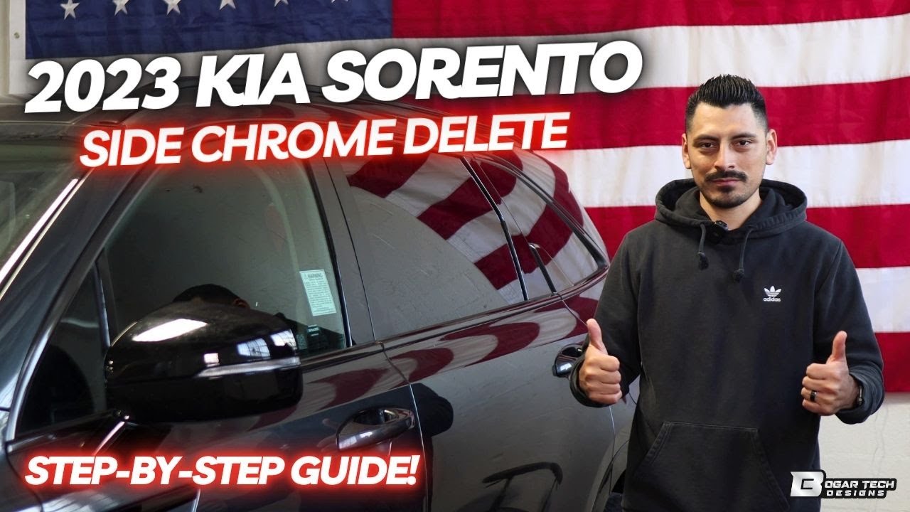 Установка и удаление боковых хромированных накладок KIA Sorento 2021-2025
