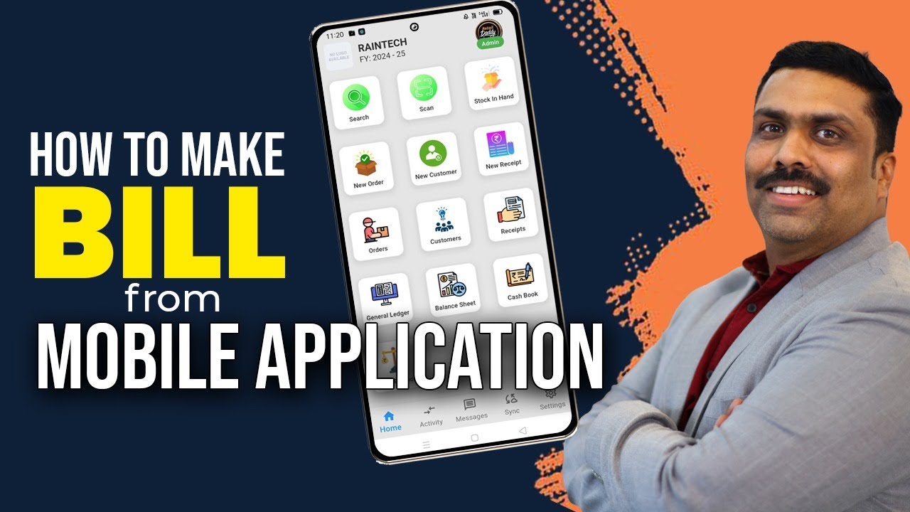 How to make bill form mobile application Retail Daddy space Billing software