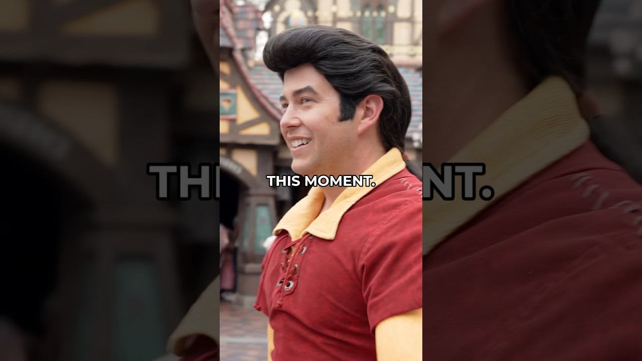 Gaston&rsquo;s HILARIOUS Meet-Up with a Princess Fan! #disneyland #gaston #princess
