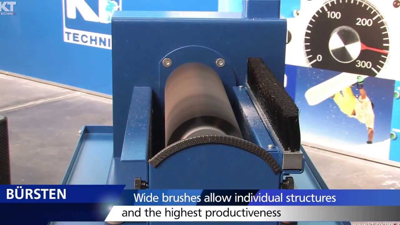 Brushing and polishing ski base with KT-brush machine