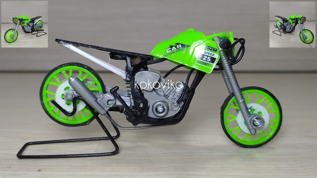 Cara Membuat Miniatur Motor Drag Tangki || Miniatur Motor Drag Dari Motor Trail