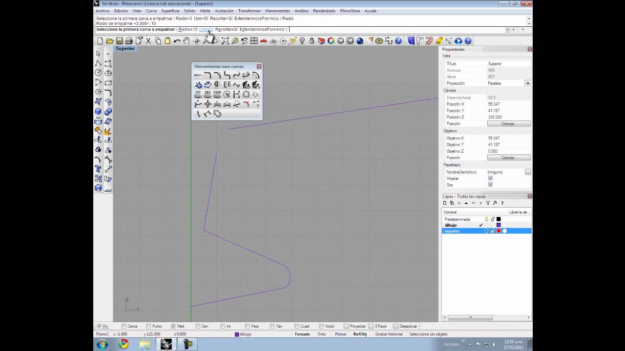 5. Dibujo Basico en Rhinoceros 4.0 - Tutorial 5 - JUCATEVE