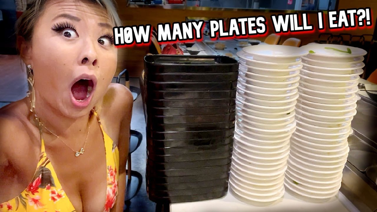 HOW MANY PLATES WILL I EAT?! ALL YOU CAN EAT REVOLVING HOT POT BAR at Blazin Shabu in Garden Grove!!