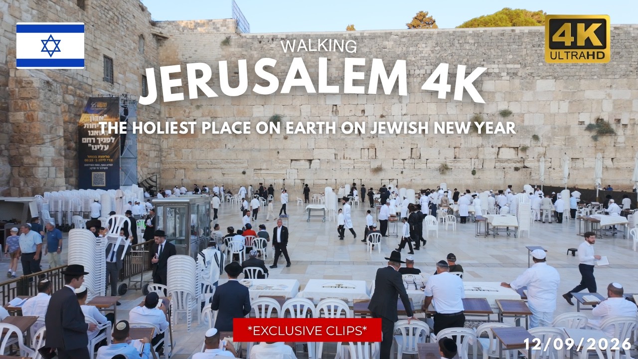 🍎 ROSH HASHANAH in JERUSALEM &mdash; Walking the Old City on the Jewish New Year | Israel 4K City Tour