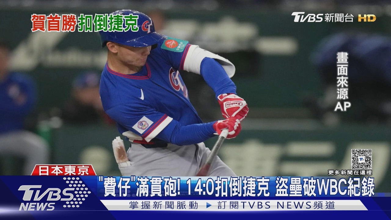 「費仔」滿貫砲!14:0扣倒捷克 盜壘破WBC紀錄｜TVBS新聞 @TVBSNEWS01