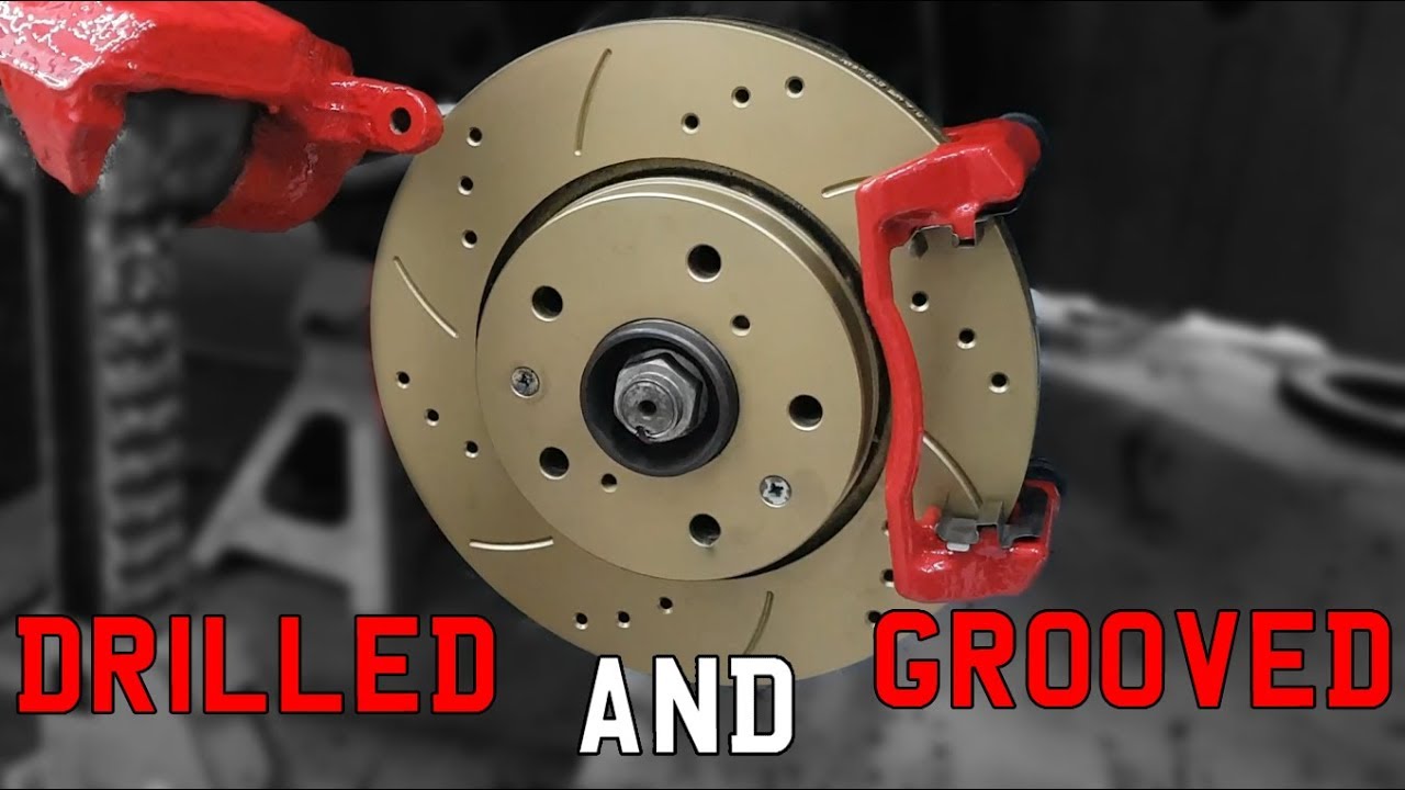 Gold Drilled and Grooved Disk Brakes Red Calipers Suzuki Swift Sport