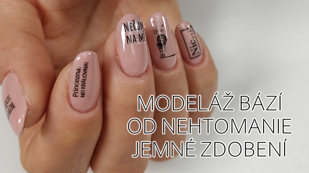 Modeláž nehtů bází - zvedání orláků - vodolepky razítkem | nehty PRO Kláru || #NailArtAlexandra 💅