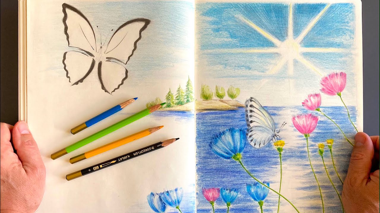 First sketchbook ever / Drawing #7/Butterflies