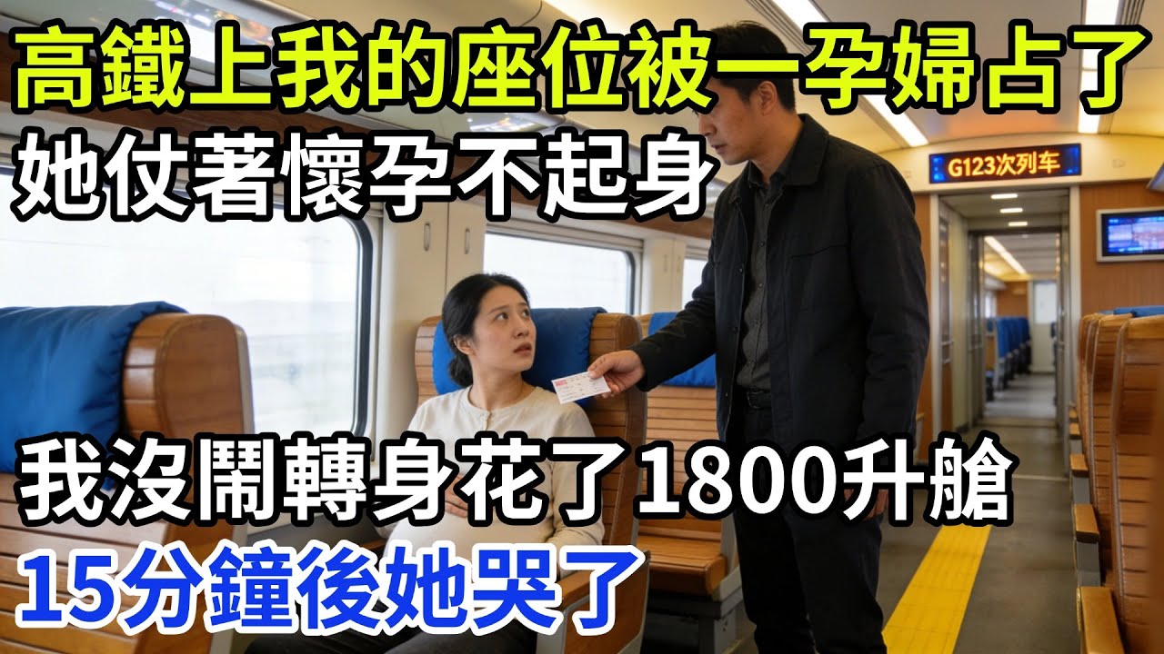 高铁上我的座位被一孕妇占了，她仗着怀孕不起身，我没闹转身花了1800升舱，15分钟后她哭了「歲月長歌」#奇闻故事#奇闻日常 #人间故事 #真实故事