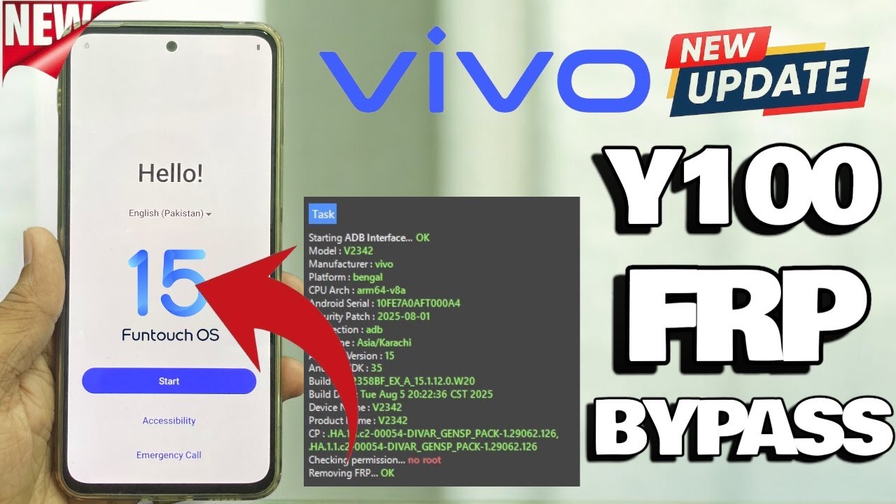 ViVO Y100 FRP Bypass android 15 new update 2025 || Vivo Frp remove new method ✅