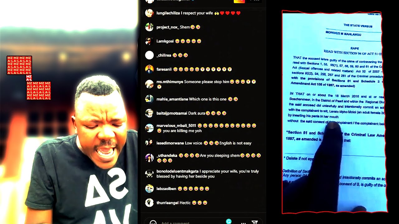 ВИДЕО: ТОЛ АСС МО зачитывает заявление Лерато Молои в прямом эфире в Instagram