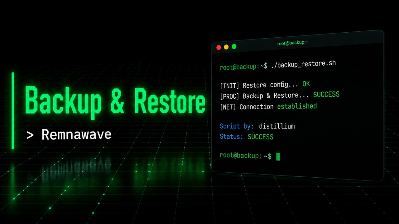 Remnawave Backup & Restore / бэкап и восстановление панели Remnawave by distillium