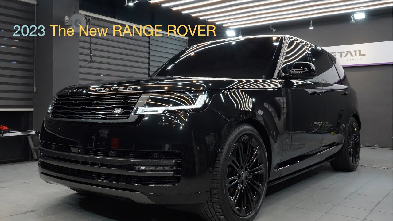 Новый RANGE ROVER LWB 2023 года: экстерьер и интерьер — цвет Santorini Black, Caraway, Shadow Pack