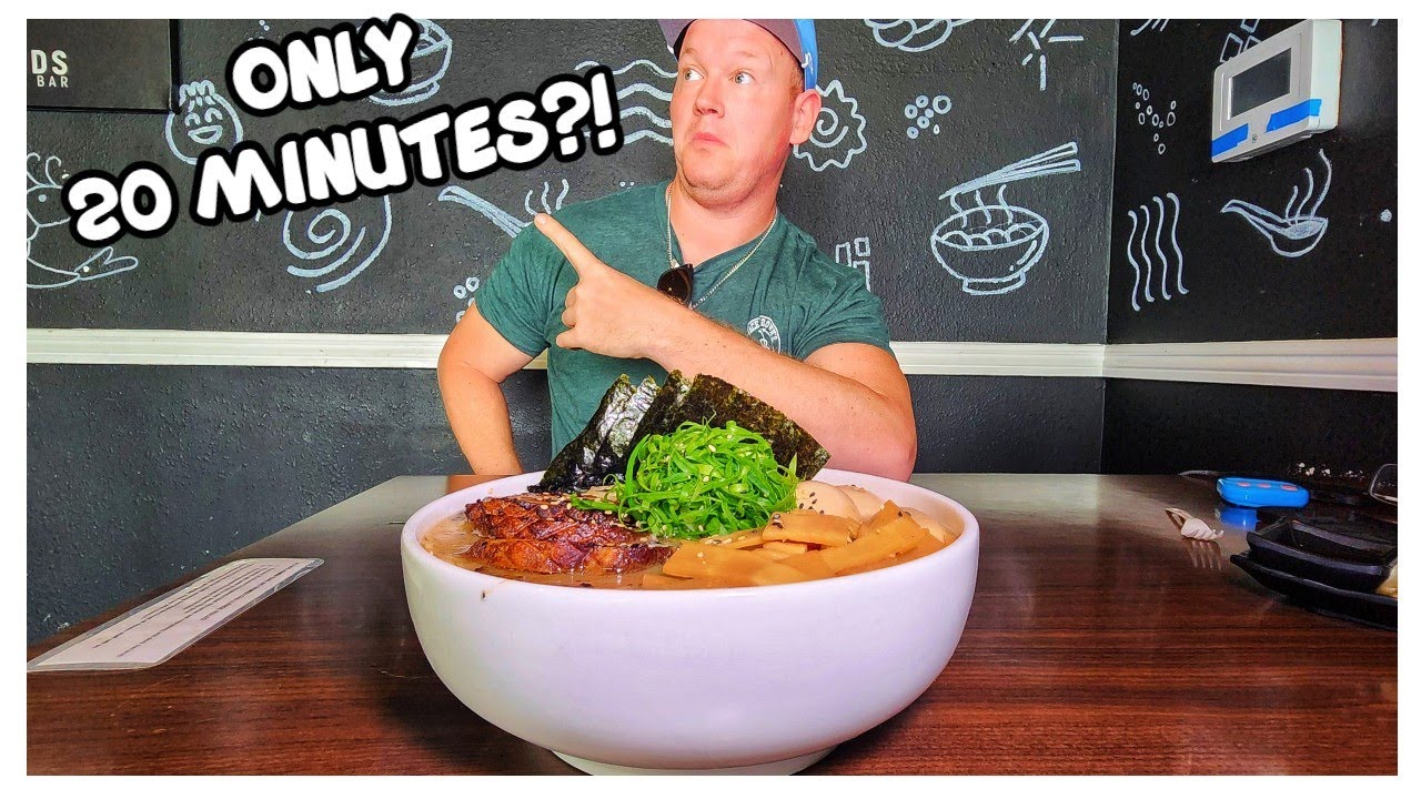 20 MINUTES TO EAT THIS STEAMING HOT BOWL OF RAMEN IN HAWAII OR PAY $45
