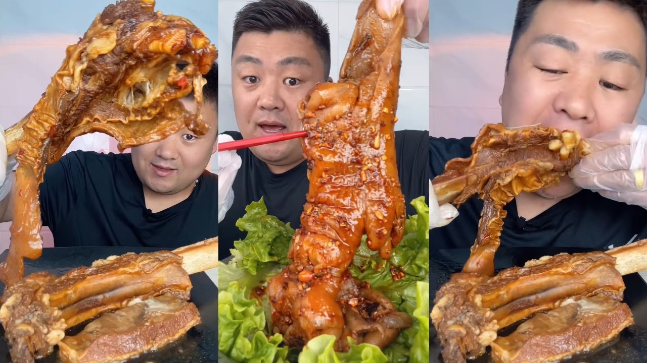 【ASMR】【MUKBANG】Brother Xiaofeng's Immersive Tomahawk Steak & Beef Hoof Feast!