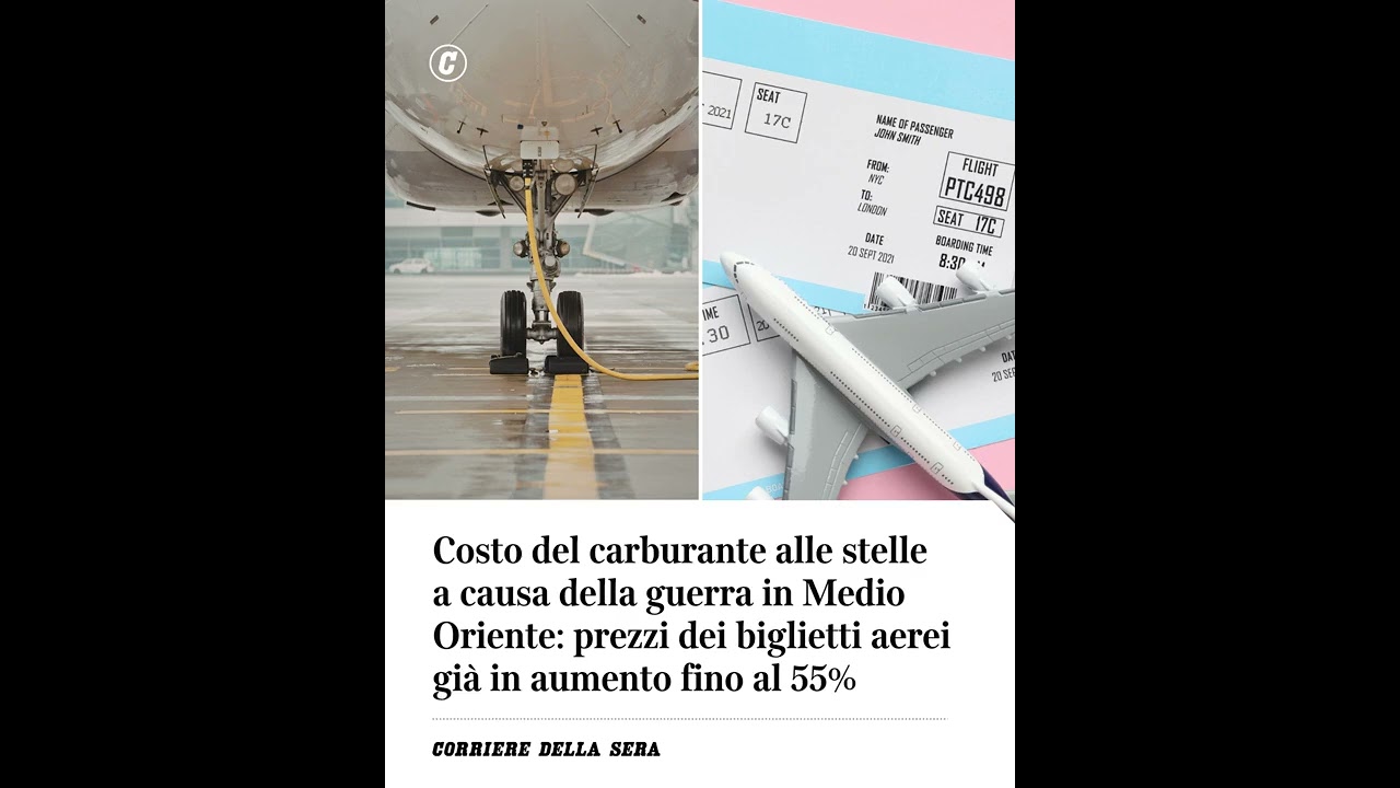 Costo del carburante alle stelle a causa della guerra: biglietti aerei già in aumento fino al 55%