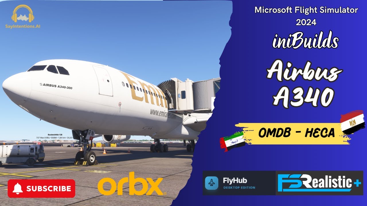 MSFS 2024 & SayIntentions.AI - Airbus A340 | Dubaj - Kair | FlyHub