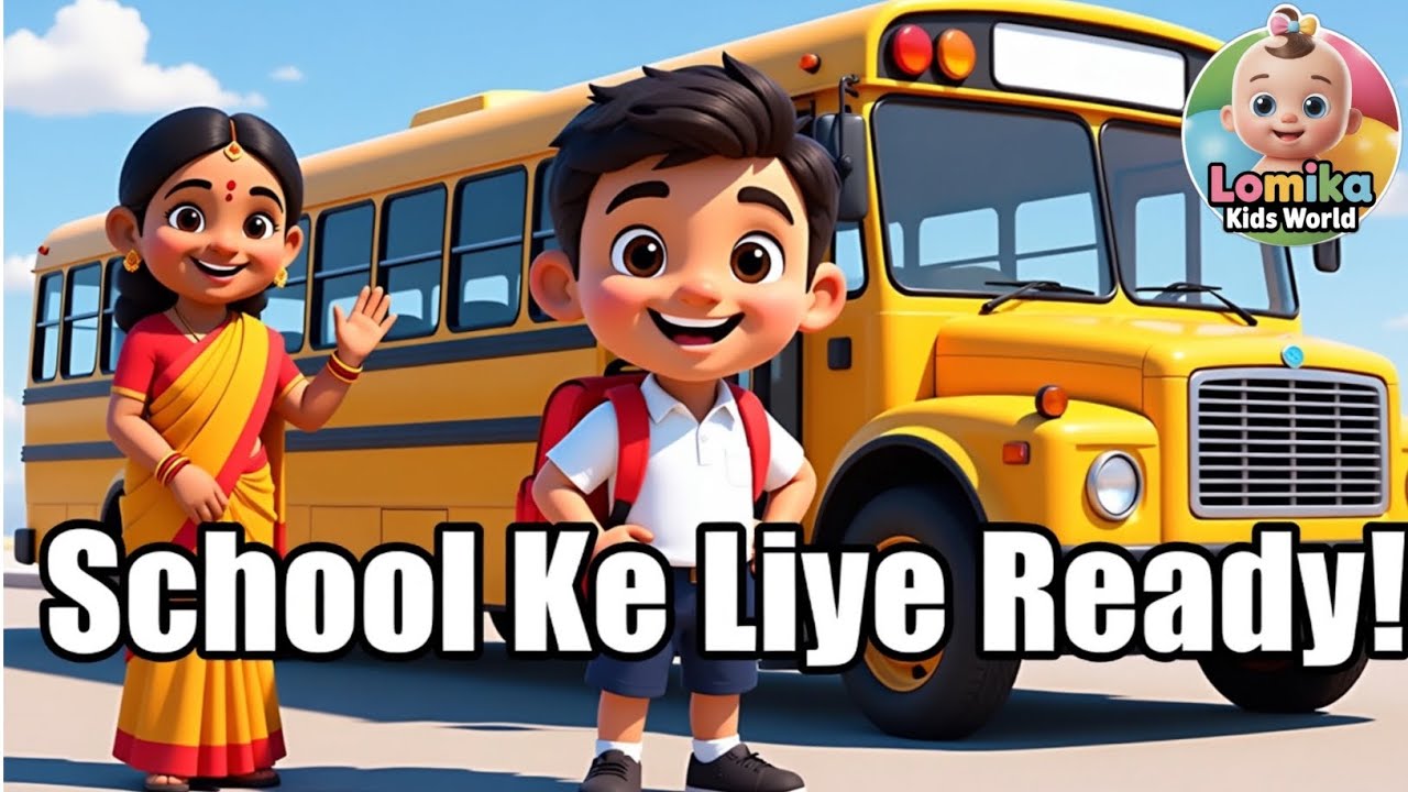 School Ke Liye Ready | Morning Routine Kids Song | Hindi Rhymes for Children @Lomika-w 