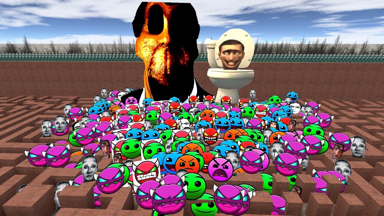 BIG AUUGHH AND TOYLET PLANKTON THE BIG MAZE ALL BOTS | #gmod #nextbots